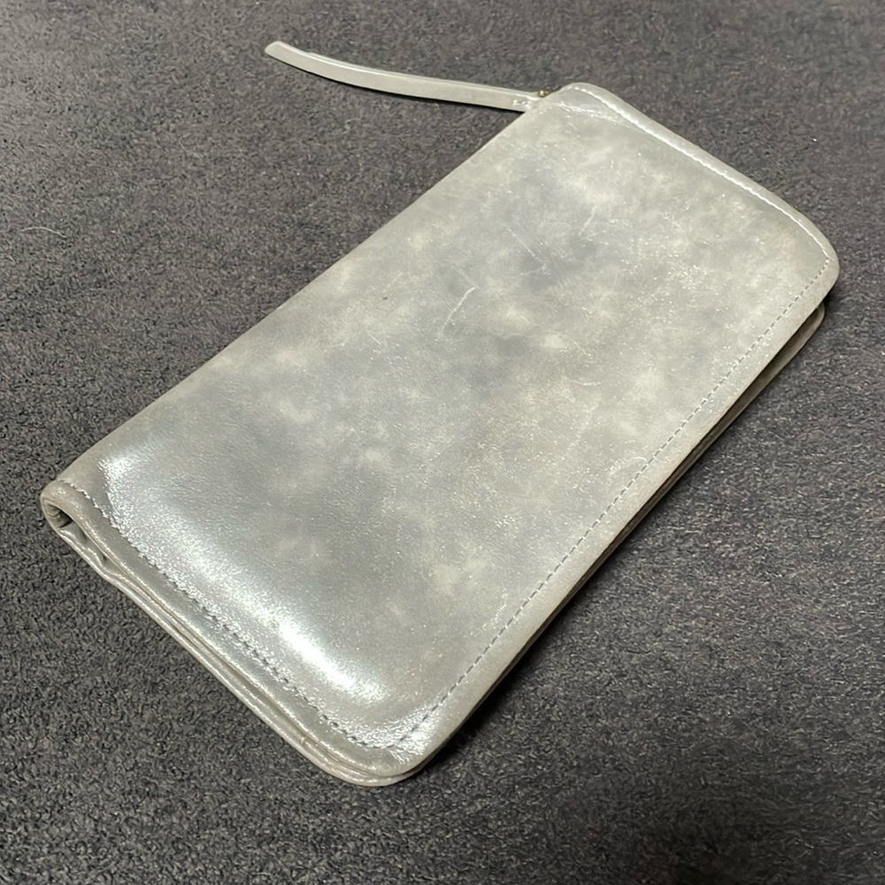 HOBO Distressed Leather Zip-around Wallet